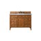 James Martin Vanities Brittany 48in Single Vanity, Saddle Brown w/ 3 CM Eternal Jasmine Pearl Quartz Top 650-V48-SBR-3EJP - alternate 1